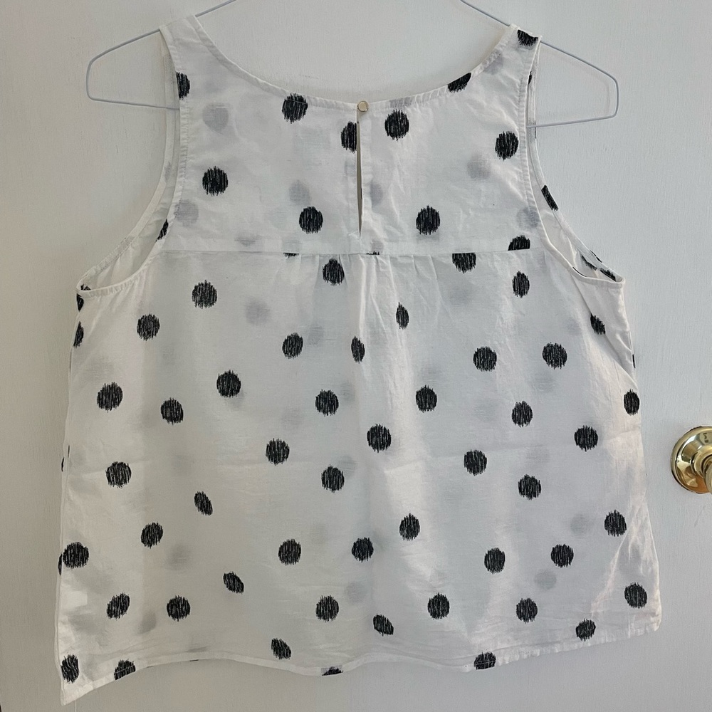 Boxy black and white polka dot tank top - Picture 2 of 5